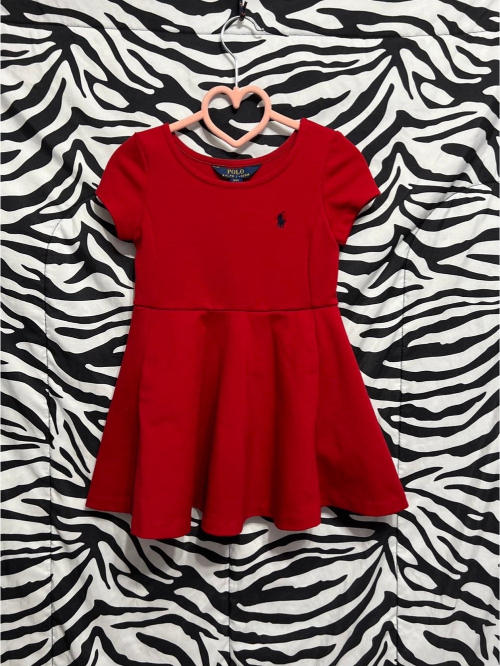 Polo by Ralph Lauren Red Short Sleeve Fit & Flare Girls Dress
